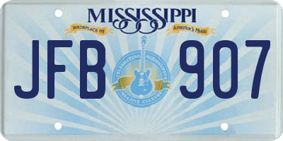 MS license plate JFB907