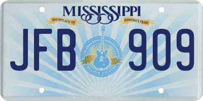 MS license plate JFB909