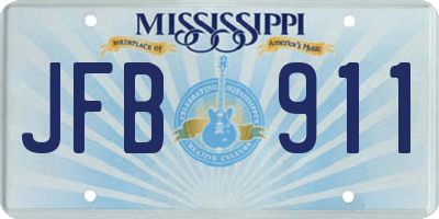 MS license plate JFB911
