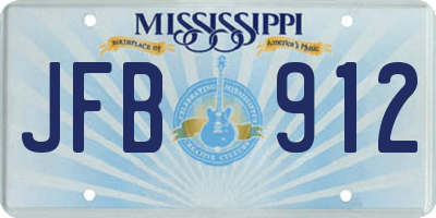 MS license plate JFB912