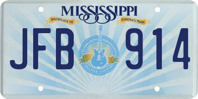MS license plate JFB914