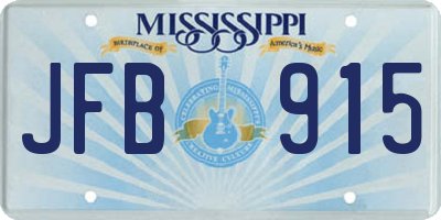 MS license plate JFB915