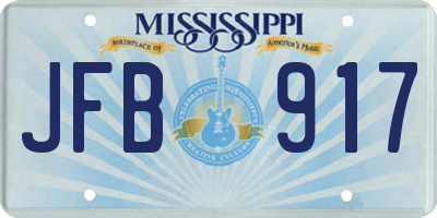 MS license plate JFB917