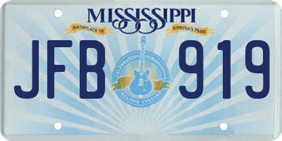 MS license plate JFB919