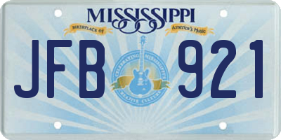 MS license plate JFB921