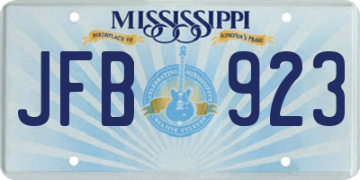 MS license plate JFB923