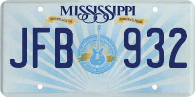 MS license plate JFB932