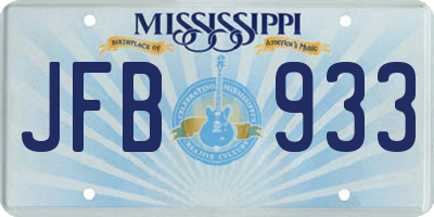 MS license plate JFB933