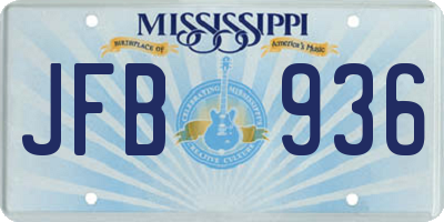MS license plate JFB936