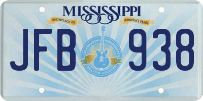 MS license plate JFB938