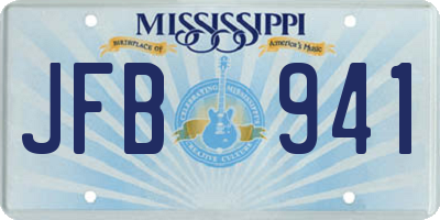 MS license plate JFB941