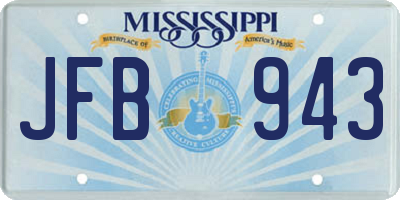 MS license plate JFB943