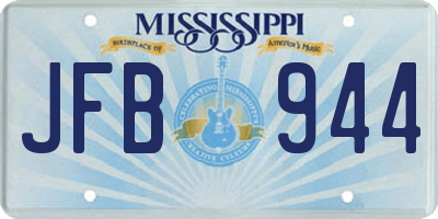 MS license plate JFB944