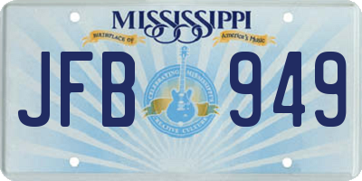 MS license plate JFB949