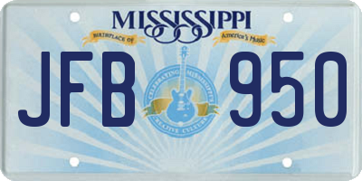 MS license plate JFB950