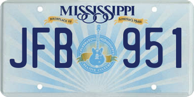 MS license plate JFB951
