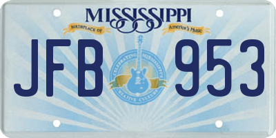 MS license plate JFB953