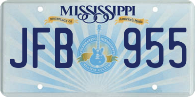 MS license plate JFB955