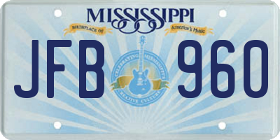 MS license plate JFB960