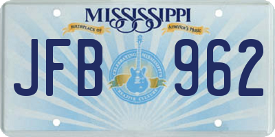 MS license plate JFB962