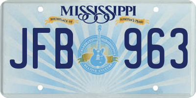 MS license plate JFB963