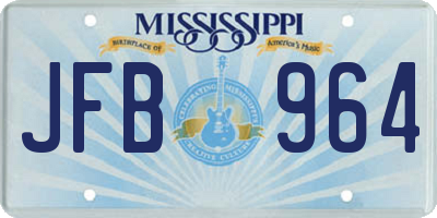 MS license plate JFB964