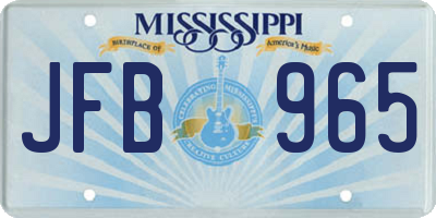 MS license plate JFB965