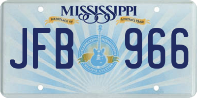 MS license plate JFB966