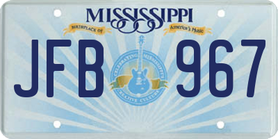 MS license plate JFB967