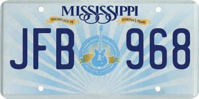 MS license plate JFB968