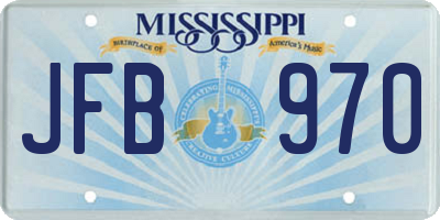 MS license plate JFB970