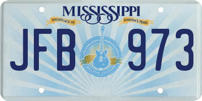 MS license plate JFB973