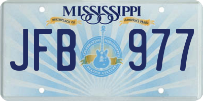 MS license plate JFB977