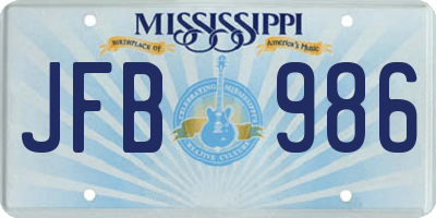 MS license plate JFB986