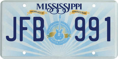 MS license plate JFB991