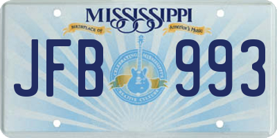 MS license plate JFB993