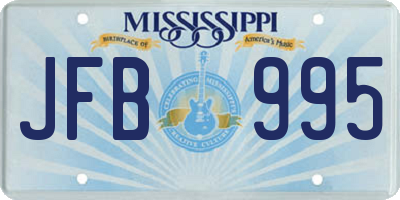 MS license plate JFB995