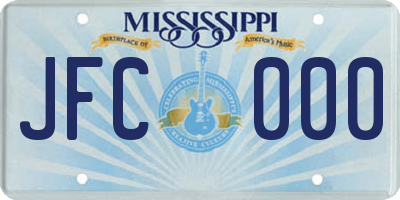 MS license plate JFC000