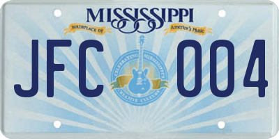 MS license plate JFC004