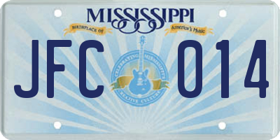 MS license plate JFC014