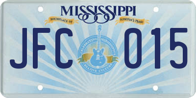 MS license plate JFC015