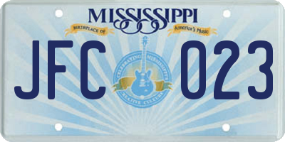 MS license plate JFC023