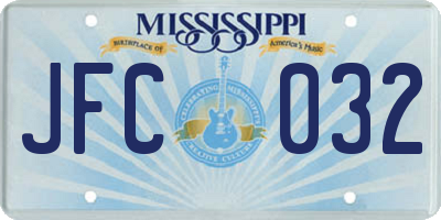MS license plate JFC032