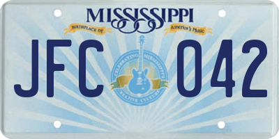 MS license plate JFC042