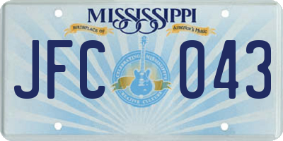 MS license plate JFC043