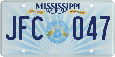 MS license plate JFC047