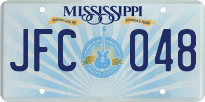 MS license plate JFC048