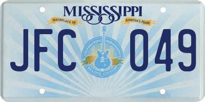 MS license plate JFC049