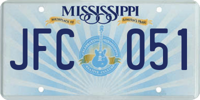 MS license plate JFC051