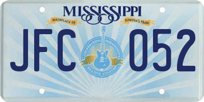 MS license plate JFC052